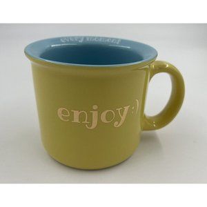 Coffee Mug Yellow Enjoy Every Moment Smile Face Gift Hot Cold Youth Adult